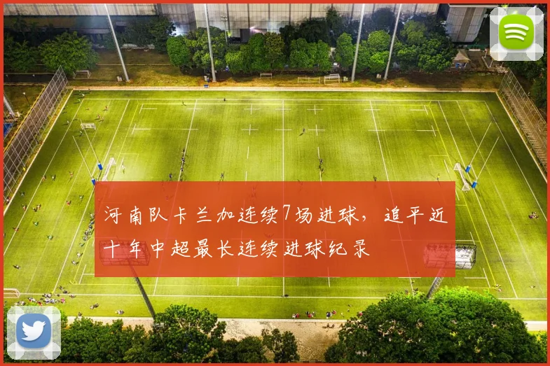 河南队卡兰加连续7场进球，追平近十年中超最长连续进球纪录